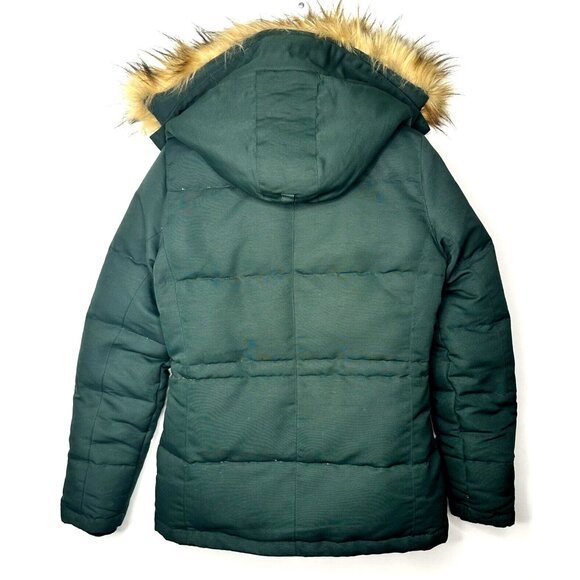 Bluenotes Womens Winter Parka Jacket Down Filled Faux Fur Hood Green Small - Picture 2 of 13